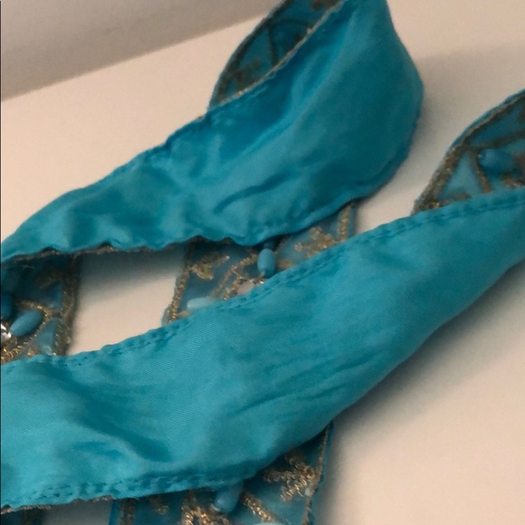 BELT/SCARF/CHOKER TURQUOISE BEADS & GEMS - Picture 6 of 8